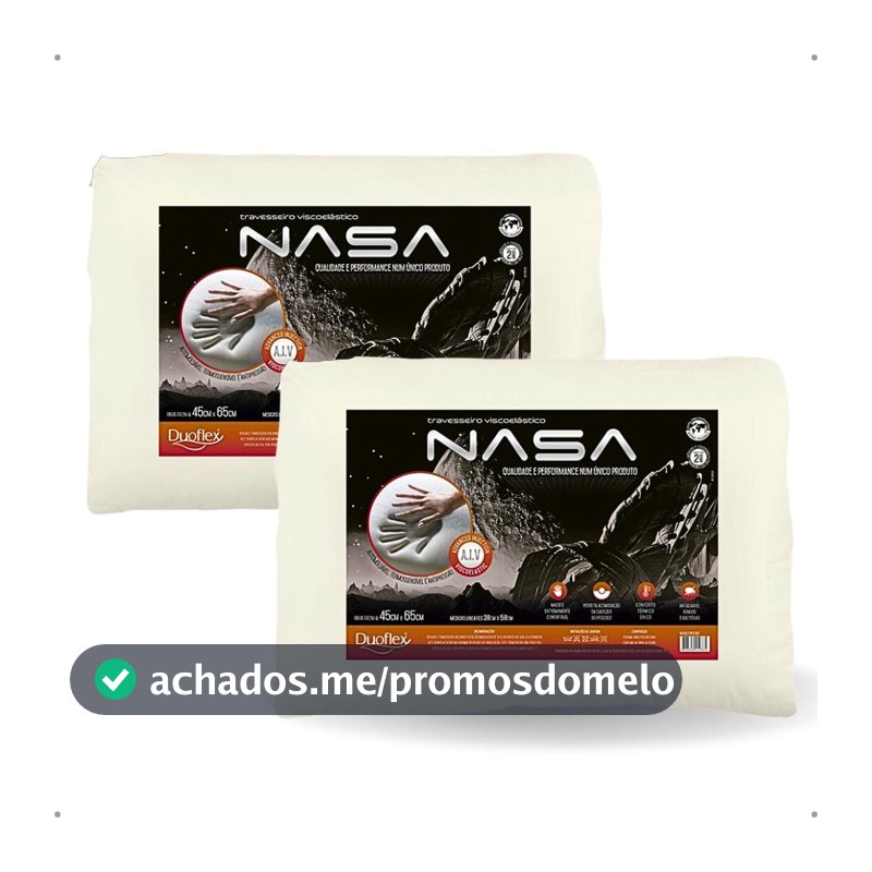 Travesseiro Kit 2 Nasa x10cm Duoflex