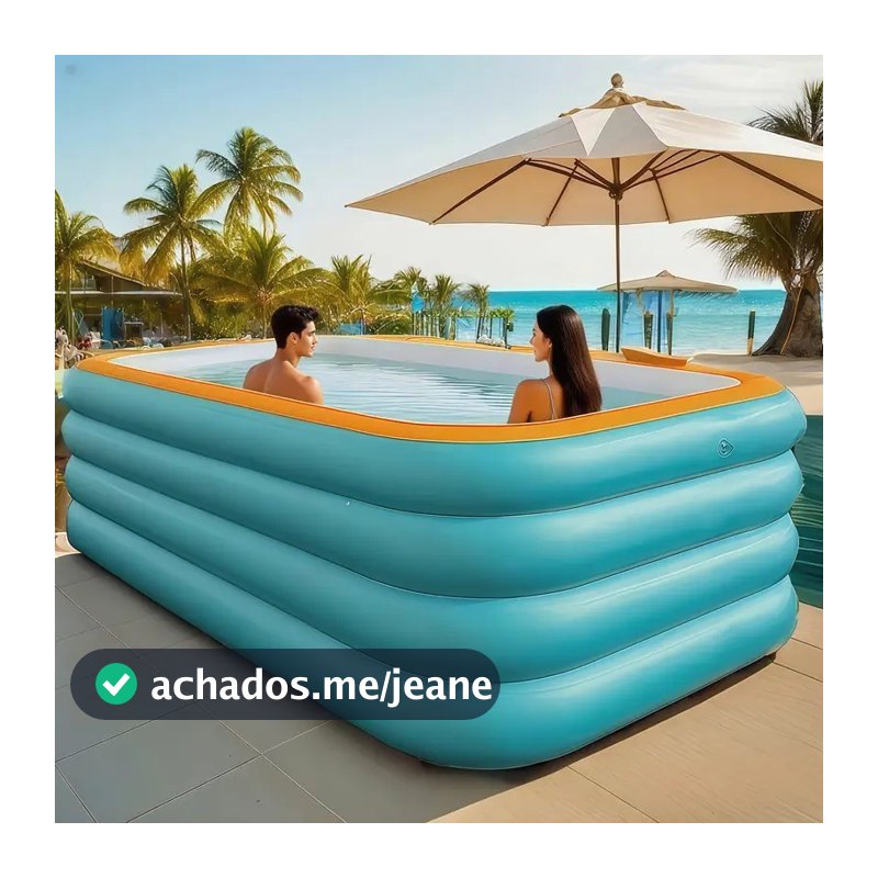 Piscina inflável azul Grande capacidade! de PVC, prática e dobrável, adequada para uso interno e externo.