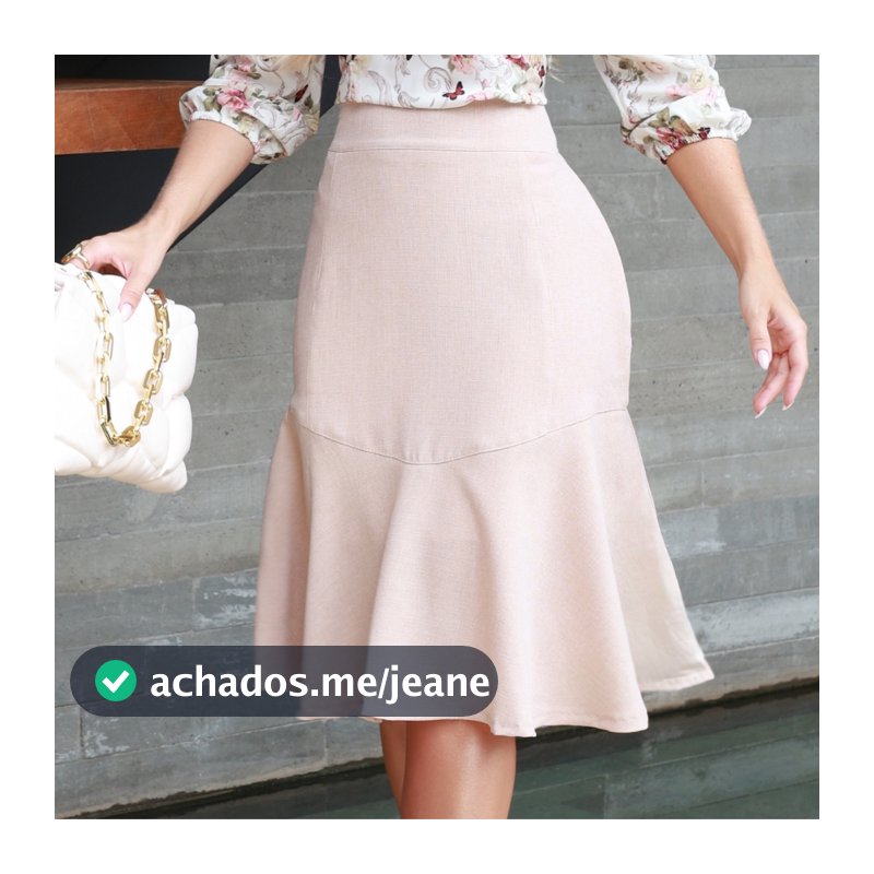 Saia Midi Feminina Social com Babado Elegante – Caimento Perfeito e Confortável