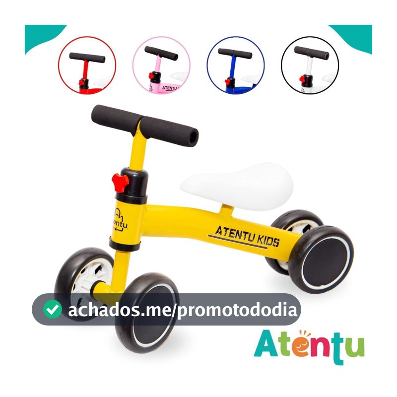 Bicicleta Infantil De Equilíbrio Sem Pedal Balanço 4 Rodas