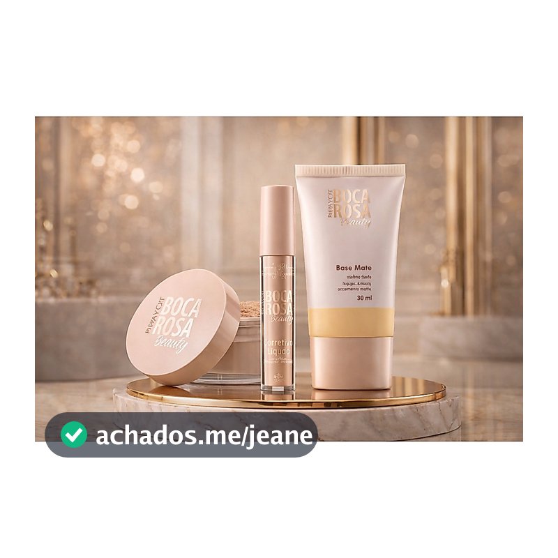 Kit Boca Rosa 3 Itens Base + Pó Solto + Corretivo