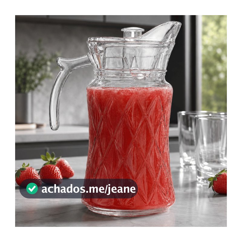 Jarra de Vidro com 1,8 LITROS Com Tampa Agua Suco Cha Garrafa para Liquidos Louça Cozinha