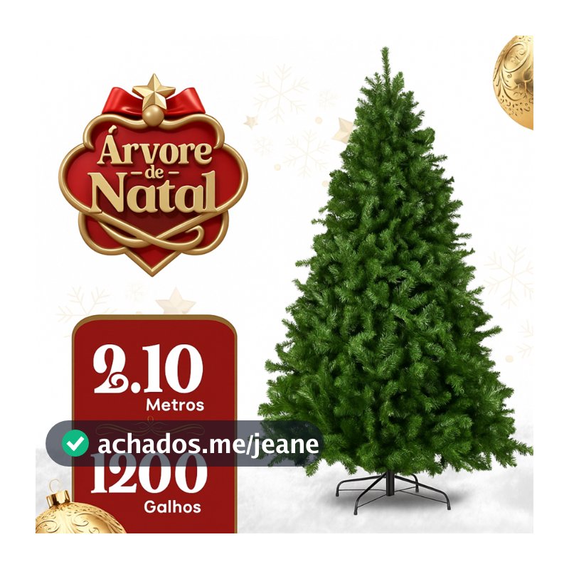 Árvore De Natal Pinheiro Canadense Luxo1200 Galhos Tradicional Verde Imperial Premium Grande Cheia Cositas Festa