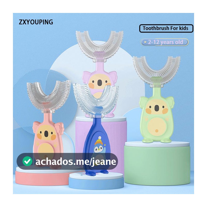 Escova De Dentes Infantil silicone Grau Alimentício escova de dente infantil 2-12 Anos /Sem BPA escova dente infantil