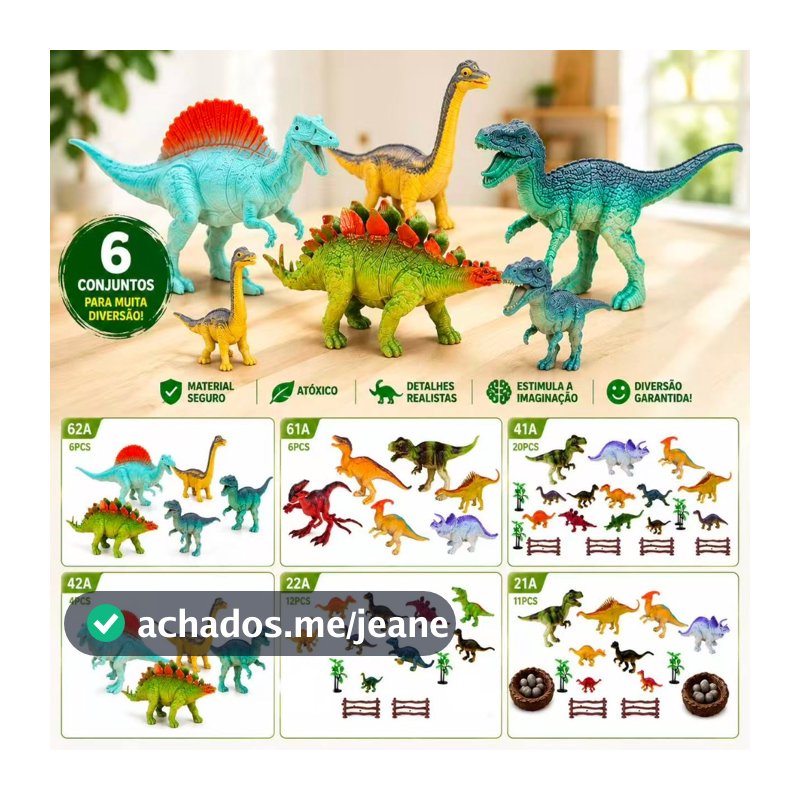 Dinossauros de Borracha Realistas – Série Dino. Brinquedo perfeito para presente e coleção infantil.