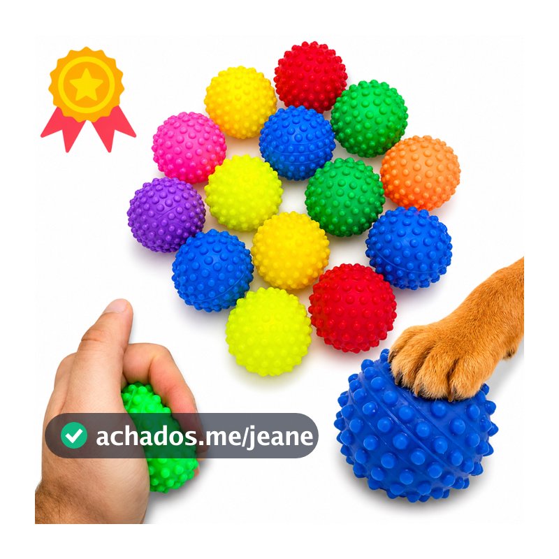 kit 2 Bola bolinha Cravo Fisioterapia Exercício Pet Brinquedo Mãos Anti Stress Massagem Artrite 6m
