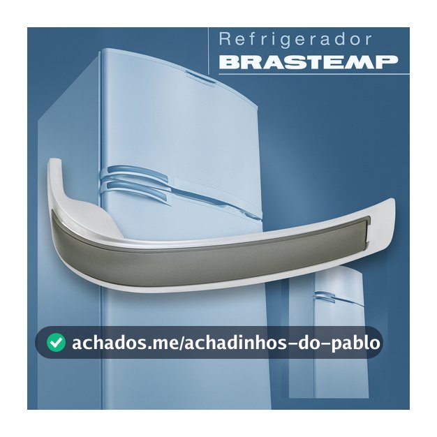 Puxador (com acabamento) Porta Geladeira Brastemp brm33 brm37 brm43 brg43 brd36 326044092