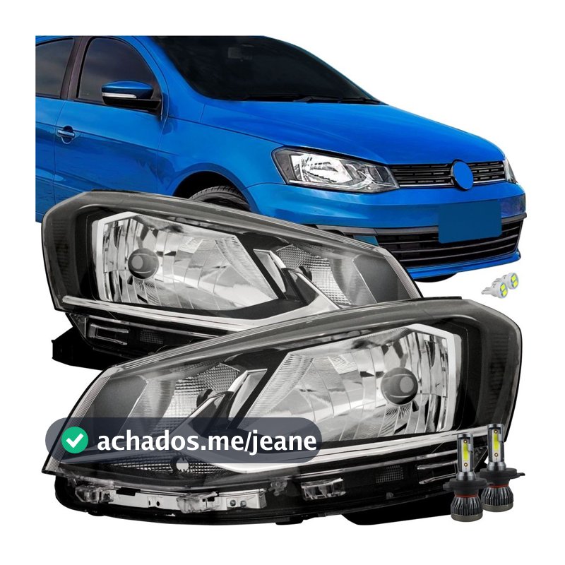 Par Farol Friso Cromado Vw Gol Voyage G7 2016 17 2018 + Led