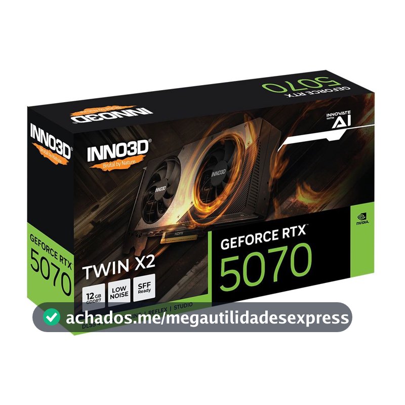 Placa de Vídeo NVIDIA GeForce INNO3D RTX5070 12GB TWIN X2  GDDR7  N50702-12D7-195064N