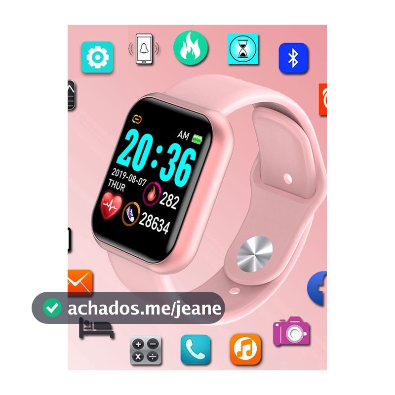 Relógio Smartwatch D20 Pro Bluetooth Coloca Foto na Tela Monitor Cardíaco Pressão Esportivo Android iPhone