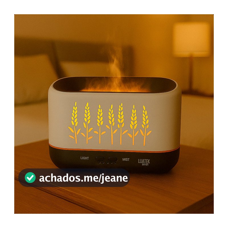 Umidificador Difusor Efeito Chamas Aromatizador de Aroma Ambiente Cores 200ml Kit