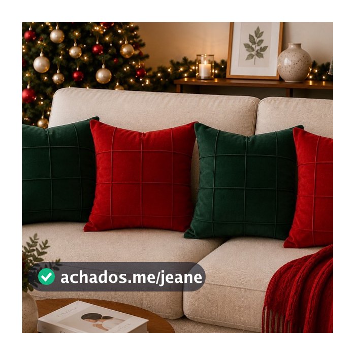 kit 4 Capa de Almofada Decorativa C/ Ziper 45cm x 45cm Suede Aveludada Sem Enchimento