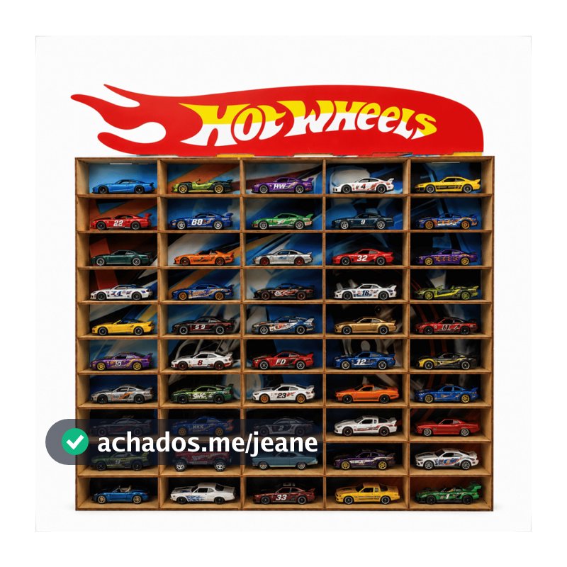 Organizador de Carrinhos HotWheels Porta 50 Carrinhos em Madeira MDF