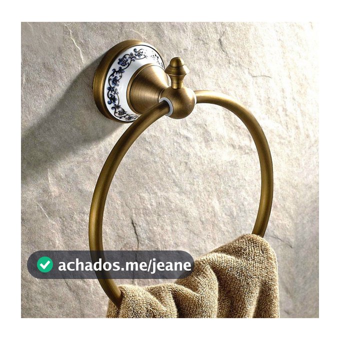 Estilo Europeu Retro Latão Banheiro De Montado Na Parede Anel Toalha Suporte De Acessórios Para Decoração De Casa Uba401
