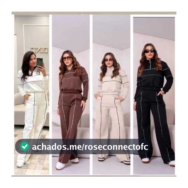 Conjunto Feminina Tecido Moleton Manga Longa Estiloso