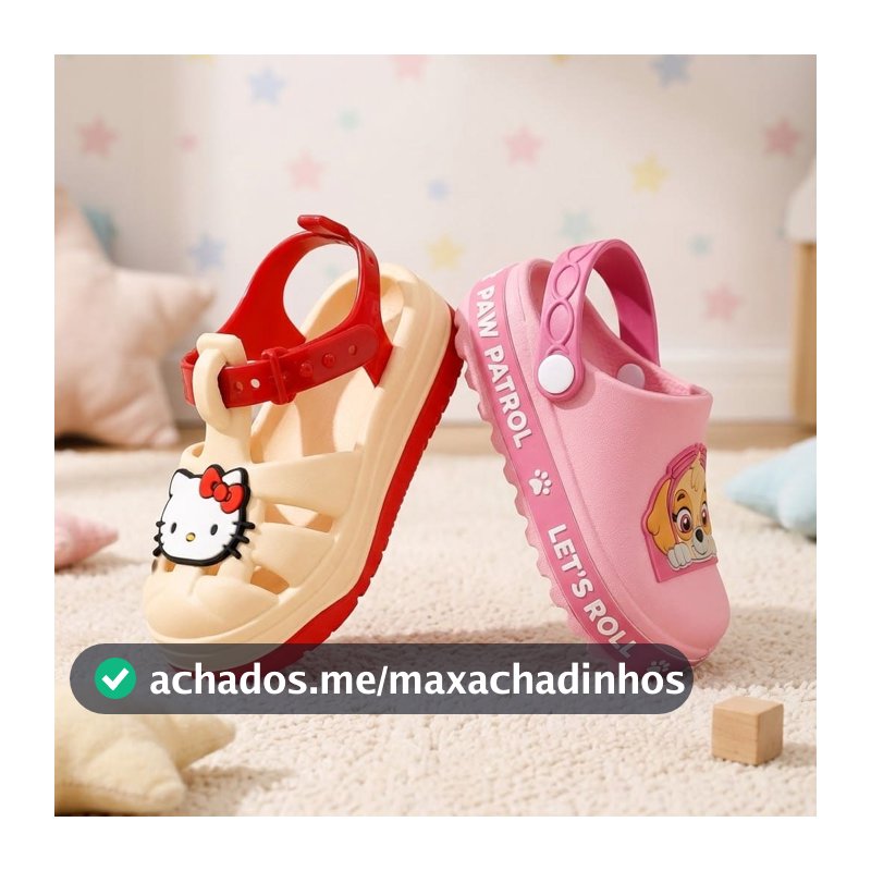 Kit 2 Pares Sandália Infantil Papete Menina Casual Leve Lançamento