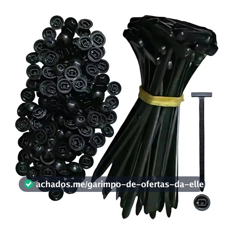 Kit 100/50/20/10 Unidades Presilhas Universal Abraçadeira T Fixador Chicote Carro Nylon Plug Cinta Automotiva