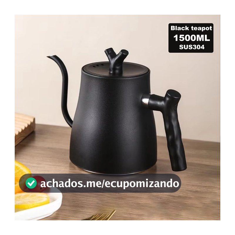 Chaleira Bico Fino Inox Escovado Café e Chá 1,5 Litros Bonita e Elegante Bico de Ganso