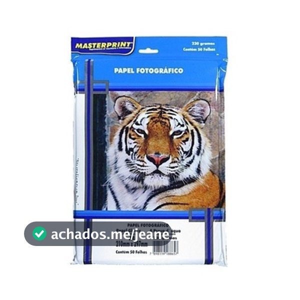 Papel Fotográfico A4 Glossy 230g 50 Folhas Premium Brilho MasterPrint