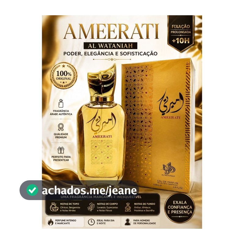 Perfume Árabe Ameerati Al Wataniah 100ml Eau de Parfum Feminino Original