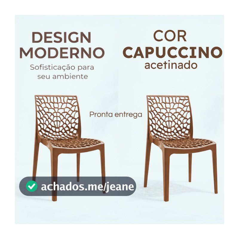 Cadeiras Gruvyer Sala de Jantar Gourmet Kit com 2, 3, 4 e 6 Unidades cores Preta ou Capuccino
