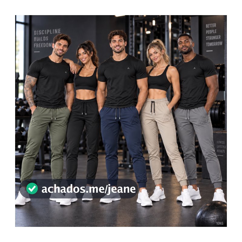 Calça Masculina Jogger Poliamida C/Elastano Esportiva Academia Slim Treino