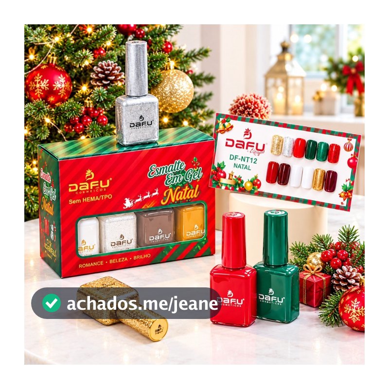 Kit 12 Esmaltes em Gel Dafu Coleção Natal 10ml