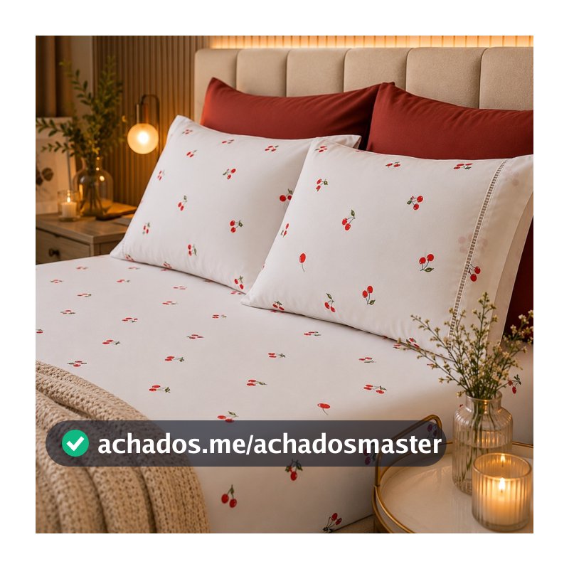 Jogo de Lençol Casal Queen King Solteiro 200 Fios Algodão Estampado Macio