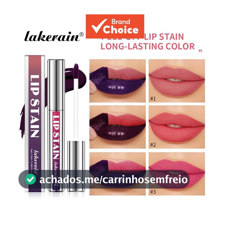Batom De Tatuagem Lakerain Peel Off Lip Stain-3 Cores Escolha Oficial , De Longa Duração , À Prova D'água , Não Pegajoso