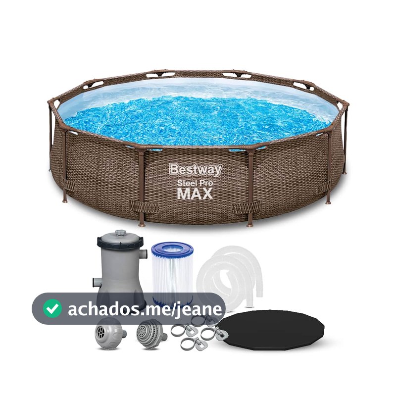 Piscina Estrutural 4678L Circular Deluxe + Filtro 110V ou 220V + Capa Bestway
