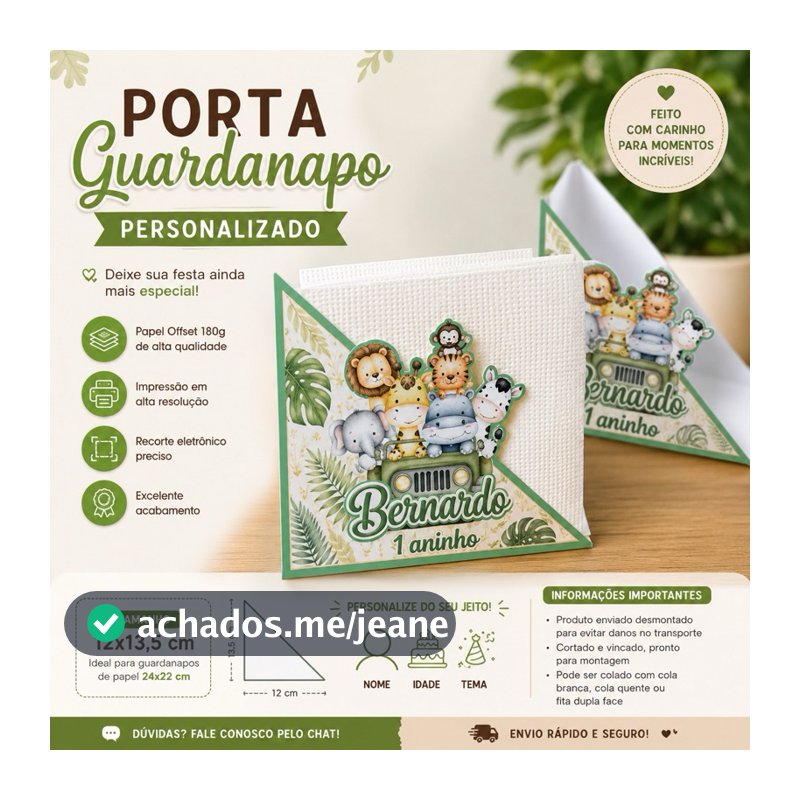PORTA GUARDANAPOS PERSONALIZADO - FAZEMOS TODOS OS TEMAS