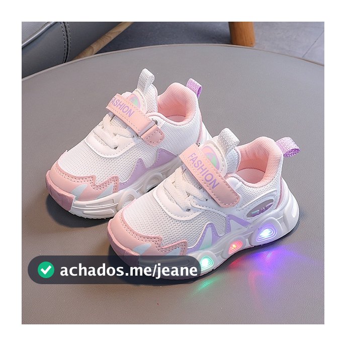 Tênis infantil Menino Menina Tênis casual de malha estudante de corrida com Com Luz LED que acende ao pisar