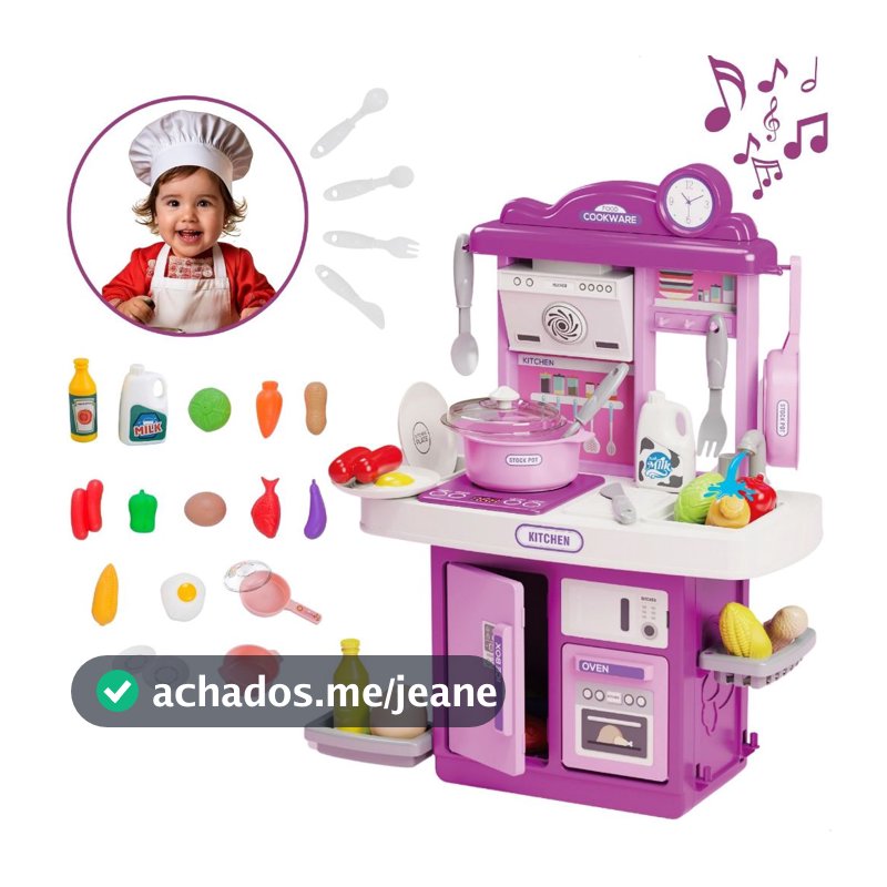 Kit Cozinha De Brinquedo Infantil Completa Solta Água E Som