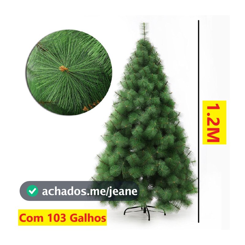 Árvore De Natal Pinheiro Apoio De Metal 1,20M Com 103 Galhos Verde Sala Natal Família Natalina