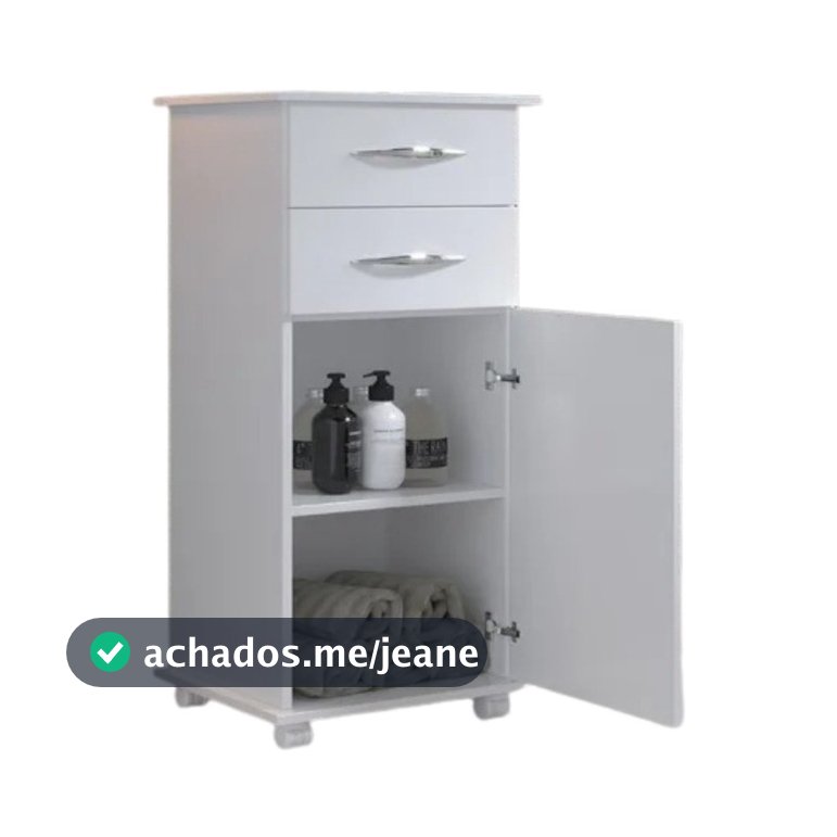 Mesa Auxiliar Banheiro Utensílios C/2 Gavetas C/Rodinhas