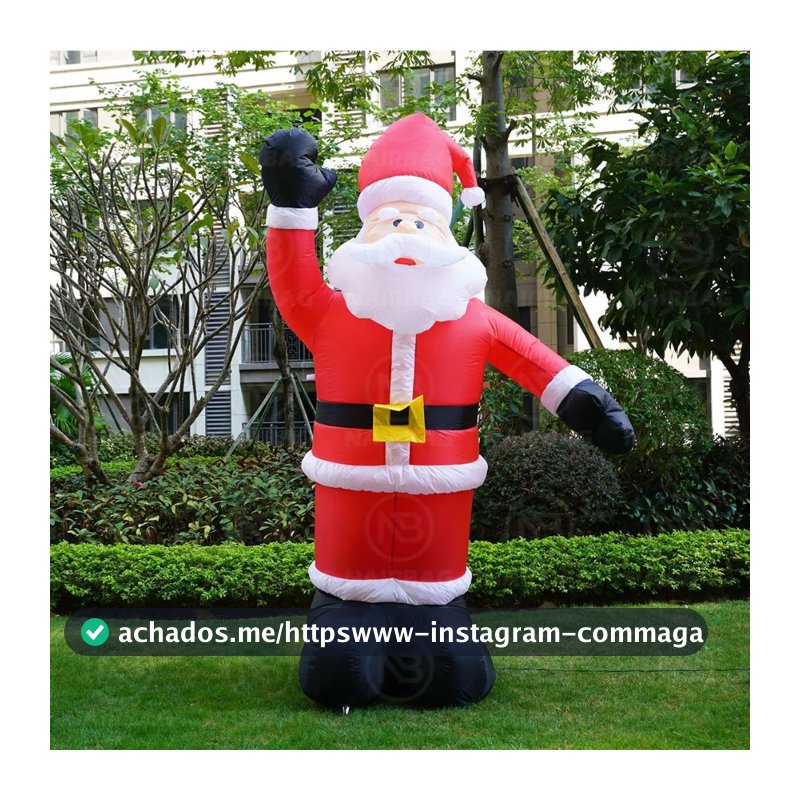 Papai Noel Inflável Com Luz Natal Decoração Natal 1.90m Merrry Christmas - BIVOLT