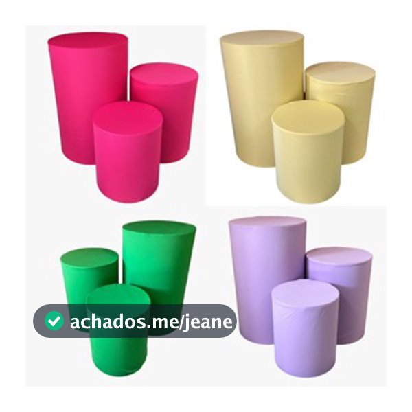 Kit Capa Mesas de Cilindro Para Decoração Diversas Cores Enfeite de Festa P M G
