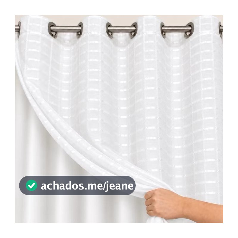 Cortina Blackout Blecaute PVC Voil Xadrez 1,40x1,80 UMA PARTE Bloqueia Luz Solar 100% Sala Quarto Ilhós Cromado
