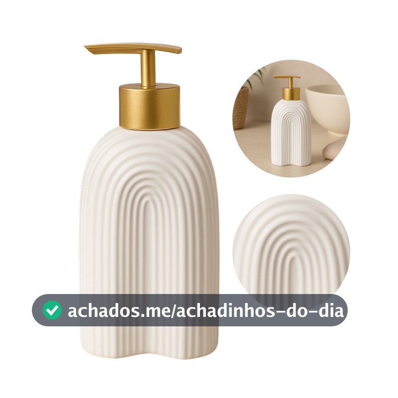 Dispenser Sabonete Liquido Porcelana Branco Decorativo