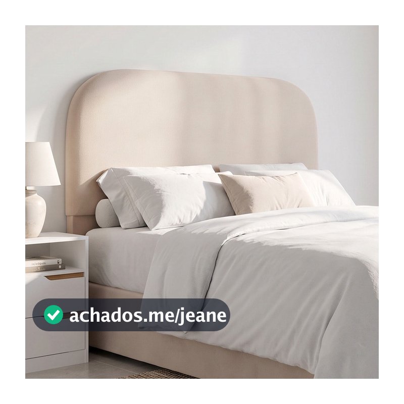 Cabeceira Cama Box Queen 160cm Orgânica Lanna W01 Suede Bege - Lyam Decor