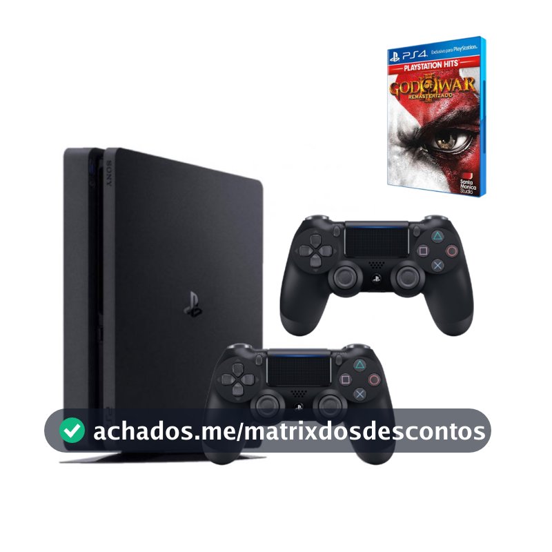 Playstation 4 Slim - Video game Ps4 1tb/500gb com 1 ou 2 controle + jogo Aleatório - Console Original - Semi novo