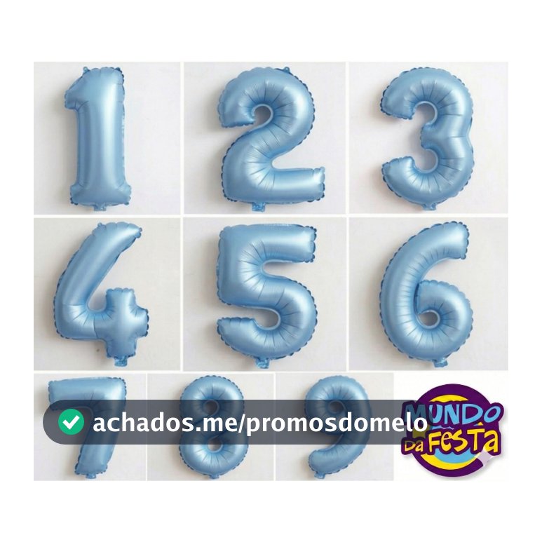 Kit 2 Balão Metalizado Numero Azul Bebe Candy 40cm Festa Decoração Aniversário Balão Metalizado