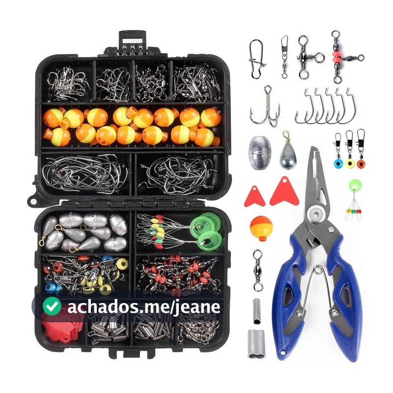 263Pcs Acessórios De Pesca Kit Incluindo Removedor De Gancho De Pesca Gancho Pesos Chumbada Pesca Gira Snaps Com Caixa