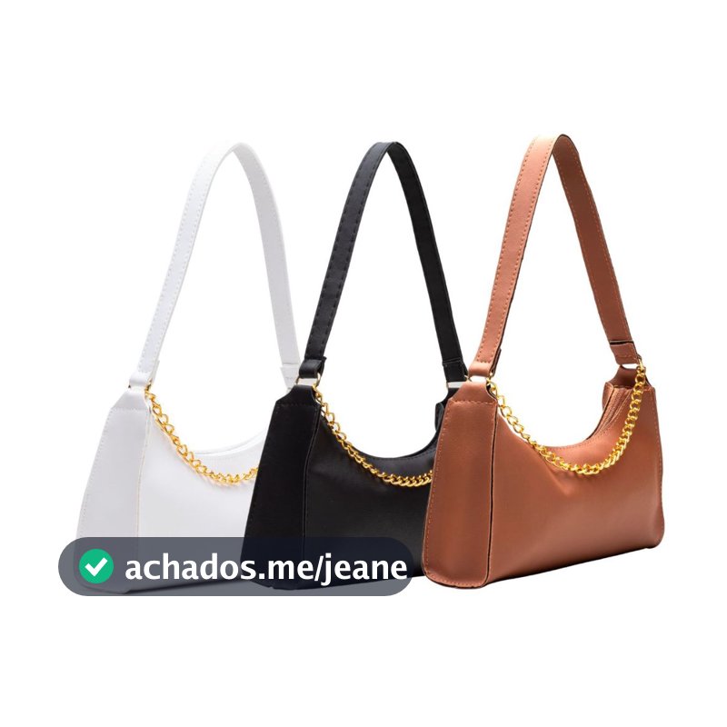 Kit Bolsas Femininas 3 Baguetes Lisas Pequenas Correntes de Ombro de de Mão