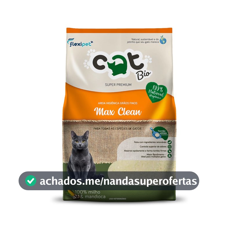 Areia Catbio Biodegradável 4 Kg - Max Clean - Grãos Finos
