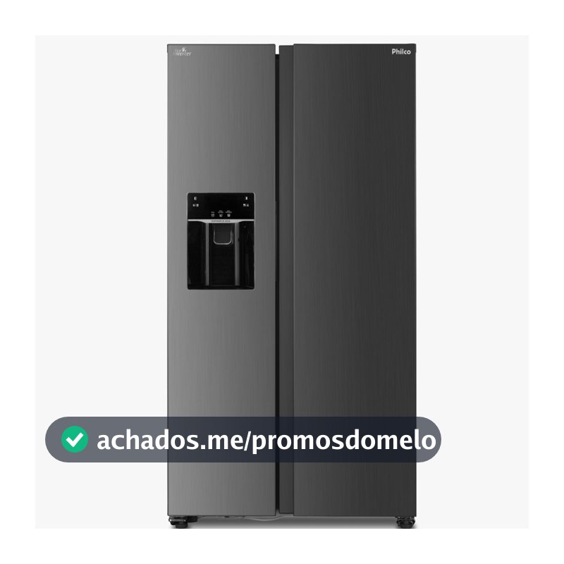 Geladeira | Refrigerador Philco Frost Free Eco Inverter 513L Dispenser de Gelo e Água Inox
