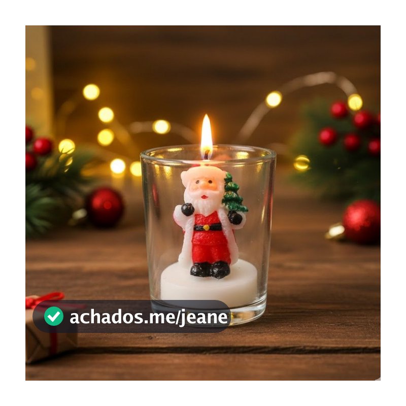 Vela Decorativa de Natal - Papai Noel Árvore - 6x5cm - 1 unidade - Rizzo