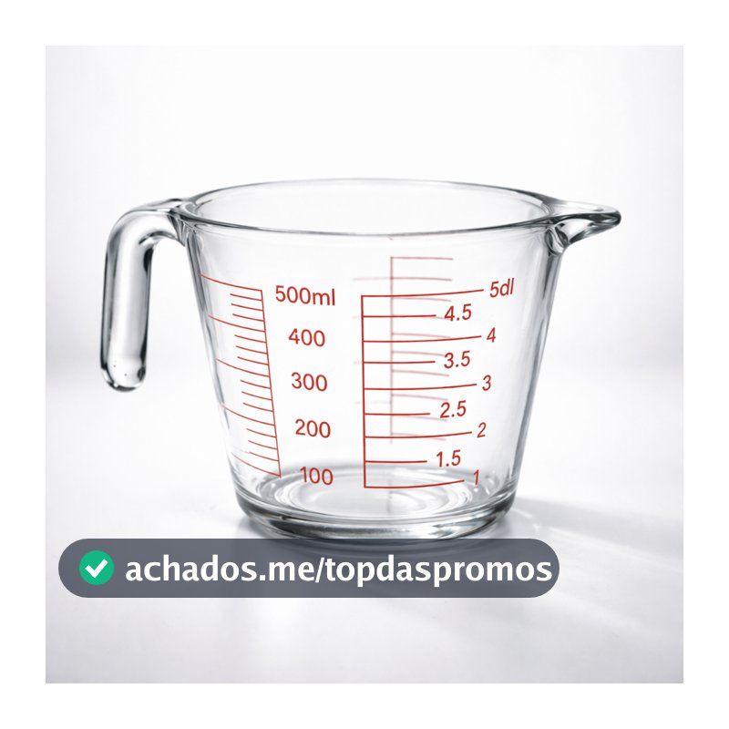 Jarra Medidora 500ml Vidro Resistente Com Alça Copo Medida