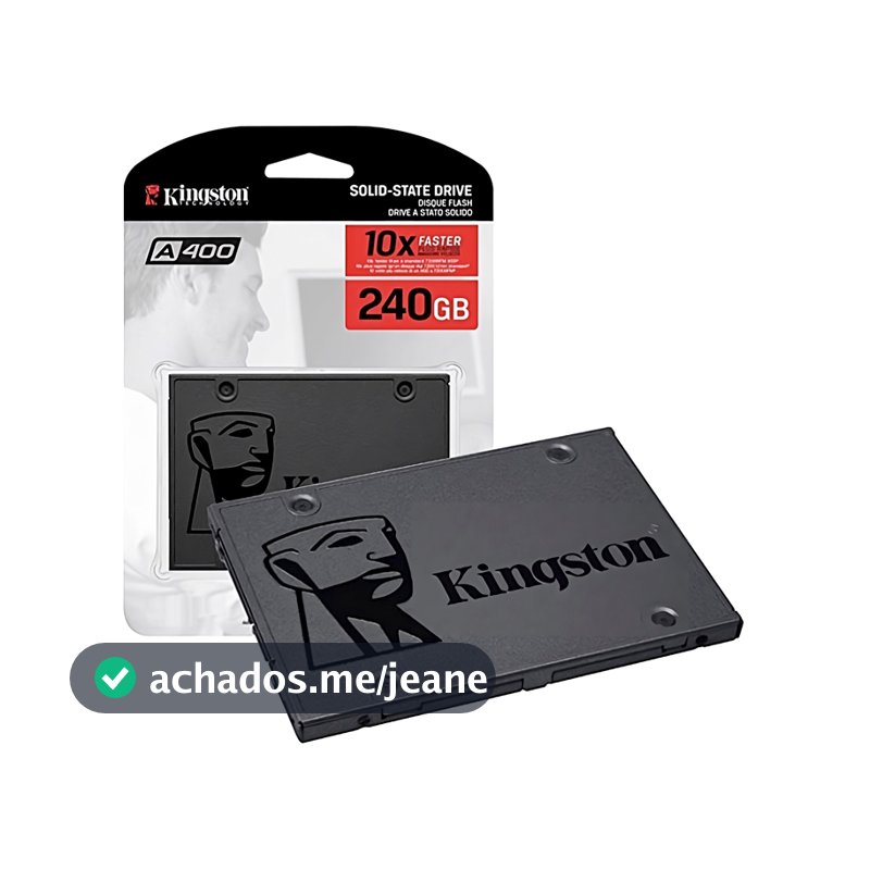 SSD Kingston SATA 3.0 A400 240GB INTERNO SA400S37/240GB LEITURA ATÉ 500MB/S E GRAVAÇÃO ATÉ 350MB/S