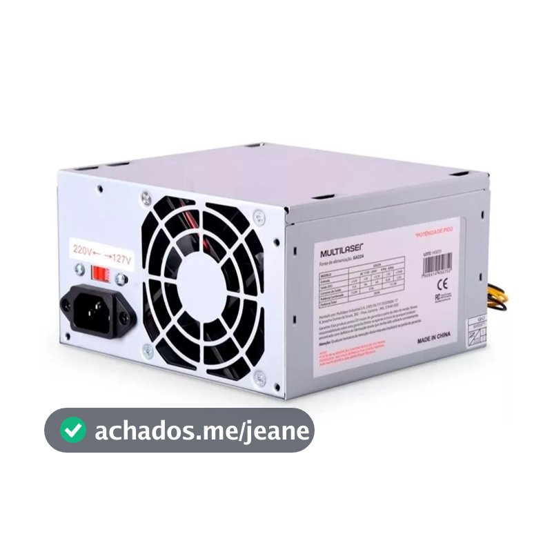 Fonte para computador ATX 12V 2.3 200 WATTS Baixa Emissão De Ruídos